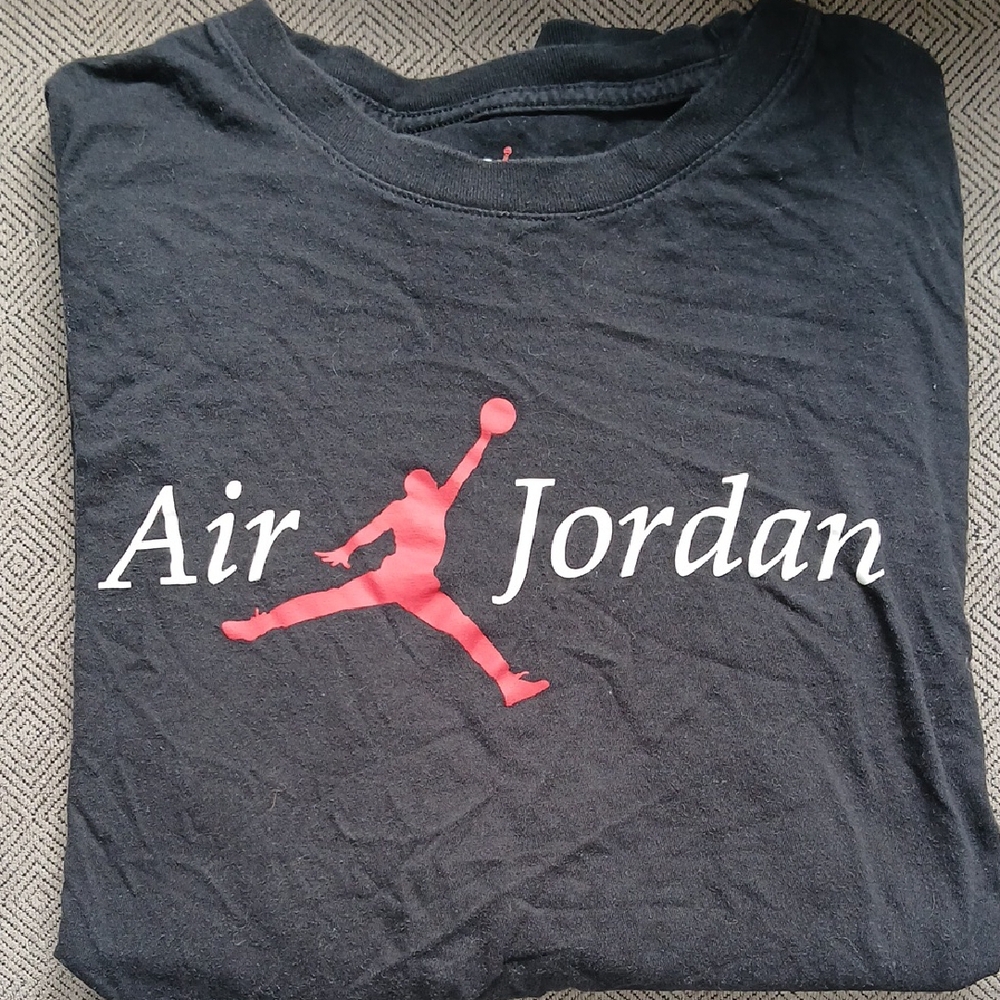 Air Jordan Black T-Shirt with Red Logo